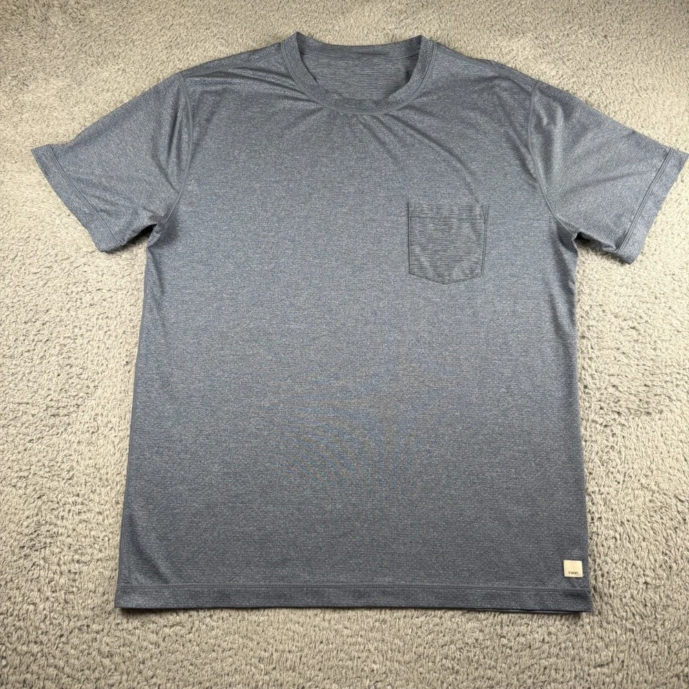 Vuori Shirt Mens L/XL Blue Heather Performance Pocket Tee - Picture 1 of 5